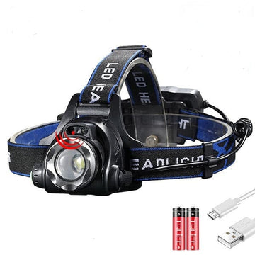 Bright Beam LED headlight w/removable 18650 battery.